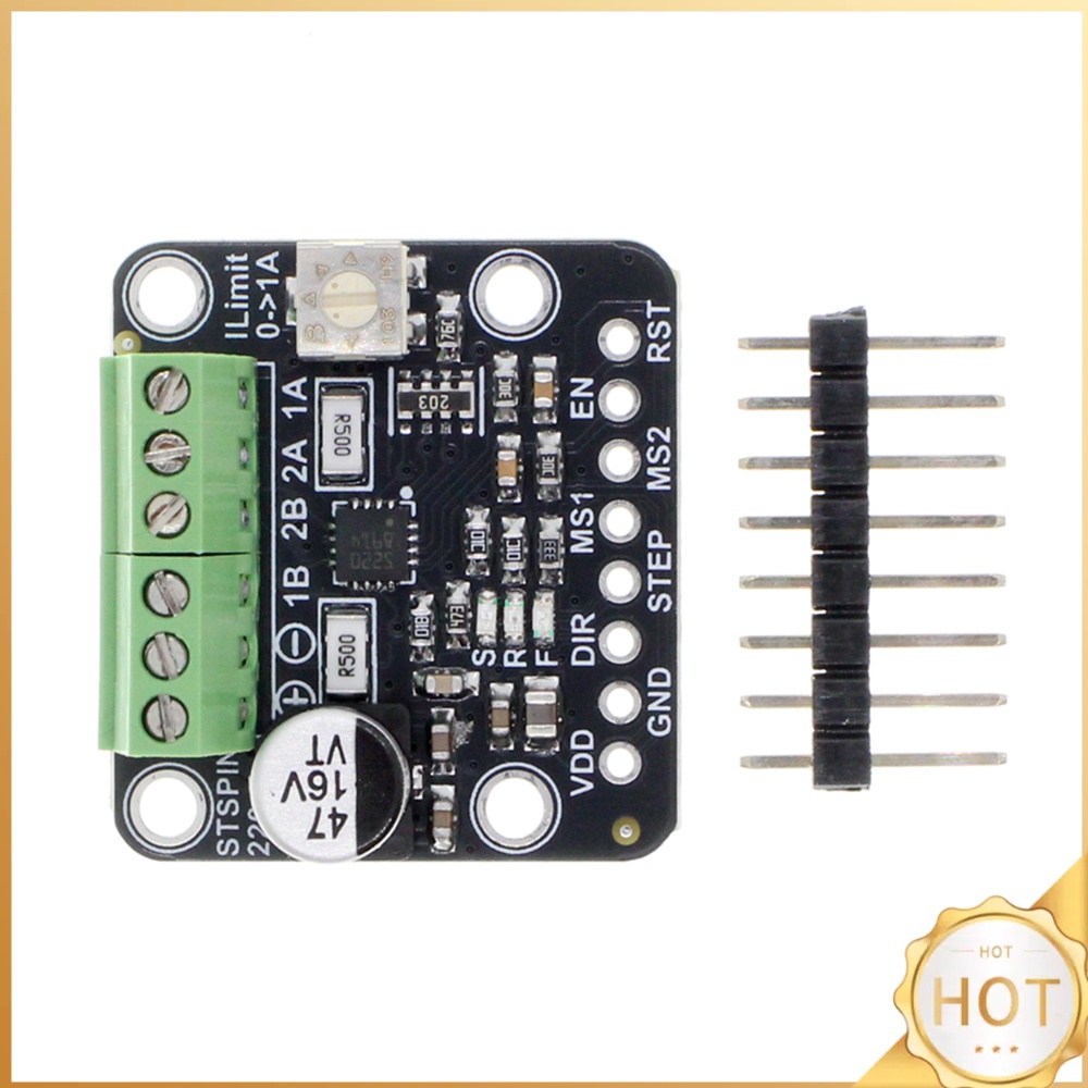 Motor Driver Module - ステッピングモータードライバーブレークアウトモジュール STSPIN220 1/256マイクロステップ分解能 0.08A-1.3A 1.8V-10V 電流調整可能