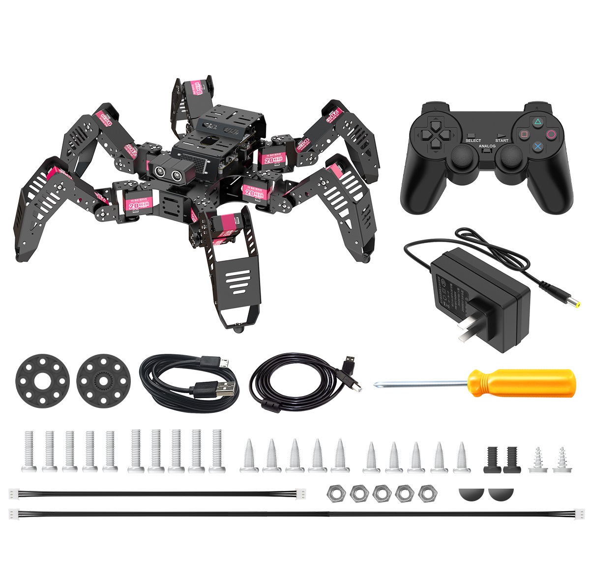 Robot Kit - Hiwonder スパイダーボット プログラム可能なリモコン操作 六足バイオニックスパイダーロボット 教育用標準ロボットキット