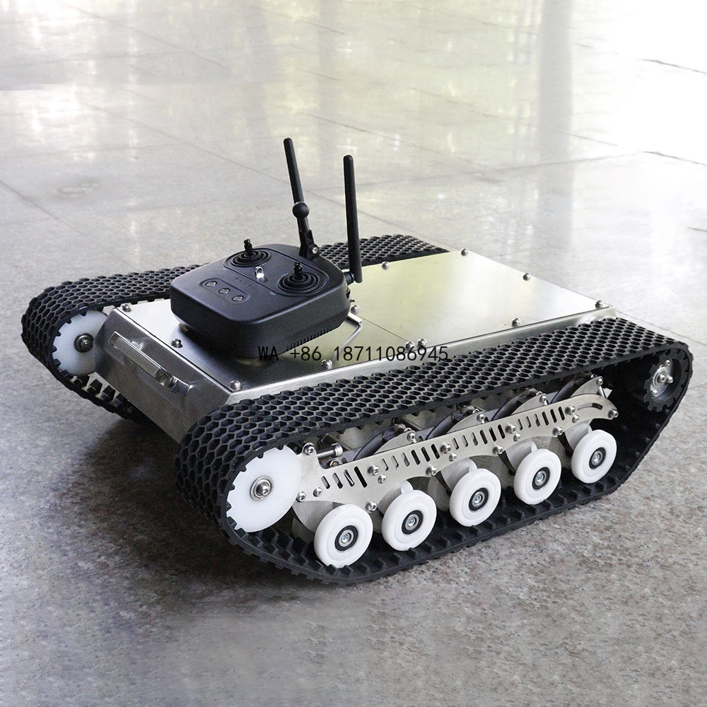 Tracked Robot Chassis - 優れたガラス接着力を備えたゴムクローラ式ロボットシャーシプラットフォーム、ダンプや傾斜面でもスムーズに移動