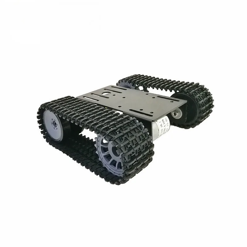 Tracked Robot Chassis - A19Q-スマートタンクカーシャーシ追跡クローラーロボットプラットフォーム、デュアルDC 12Vモーター搭載、DIY用、Arduino T101-P/TP101対応