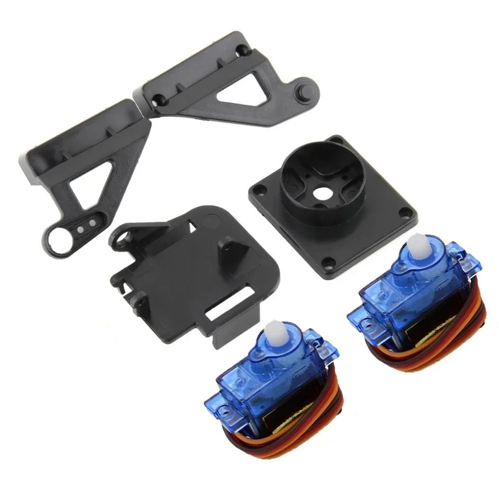 Servo Pan Tilt - 1セットRC飛行機部品ステアリングギアパンチルトSG90 MG90s 9g PTZ、2サーボ2軸PTZ超音波空中モデルカメラマウント付き