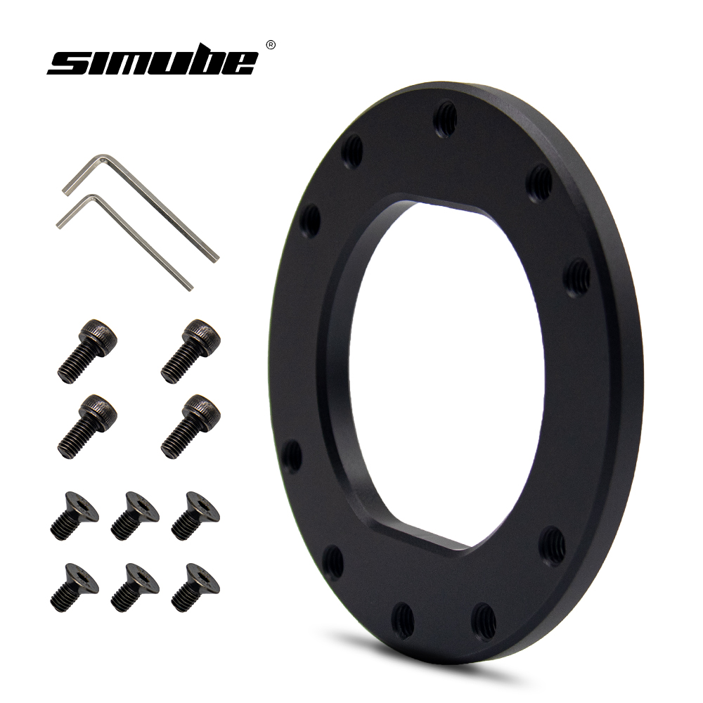Omni Wheel - Simube 70mmボルトパターンからFanatec QR2アダプタープレートへのステアリングホイール用アダプター、アルミニウム合金素材、CNC加工、陽極酸化処理済み。