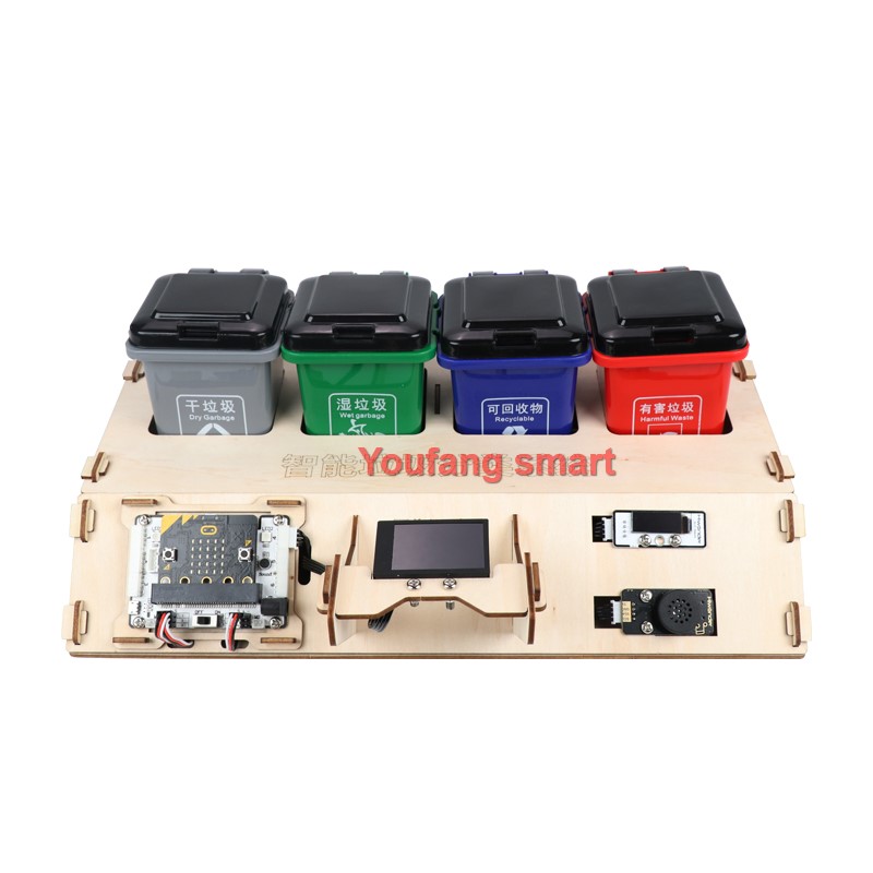 Microbit - AI廃棄物分類ロボットキット、マイクロ用オーディオブロードキャスト付き分類: ビットv2.2、DIYオープンソース