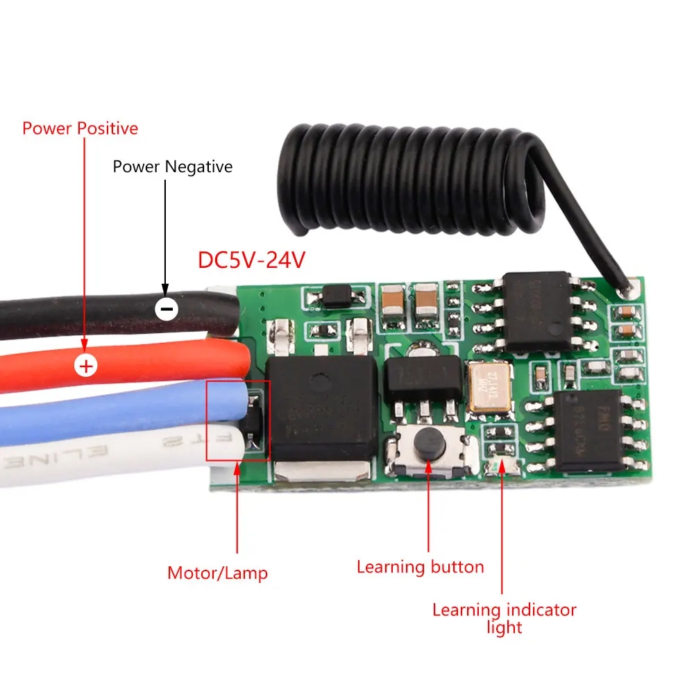 DC 3.7V-24V 433MHz ミニワイヤレス RF  - Motor Driver Module のレビューと価格