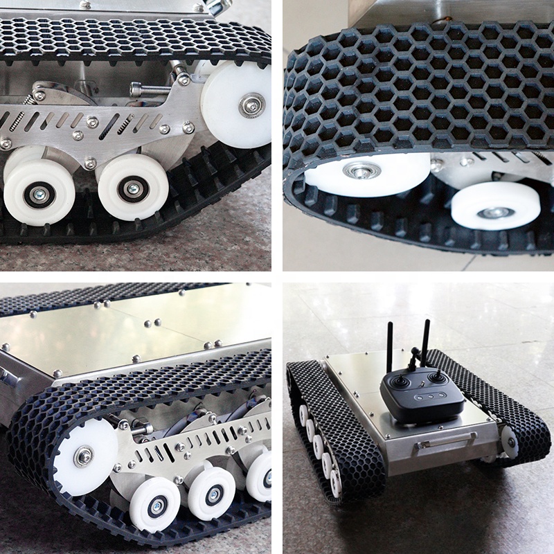 優れたガラス接着力を備えたゴムクローラ式ロボットシャーシプラ - Tracked Robot Chassis のレビューと価格
